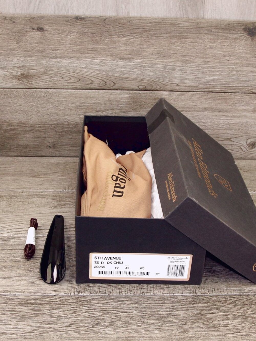 * NIB * $375 Allen Edmonds 6TH AVENUE Derby 7.5 D Dark Chili * add $15 new Trees - Picture 10 of 13